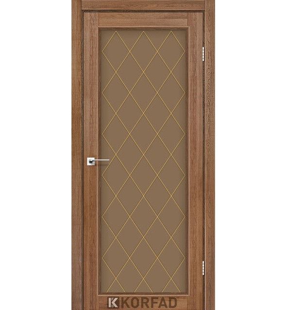 Двері міжкімнатні Korfad CL-09 Дуб браш (скло бронза з малюнком М1/М2)