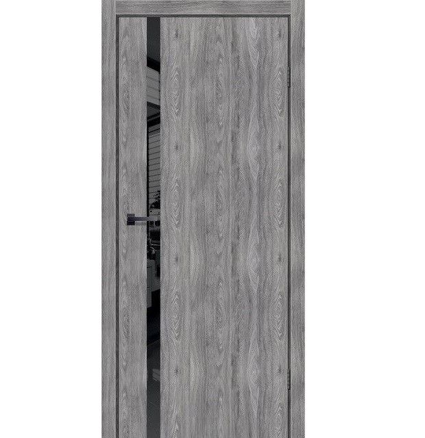 Двері міжкімнатні Леадор Экспресс/ Leador Express Simpli loft SLD-03 Клен грей/ чорне скло
