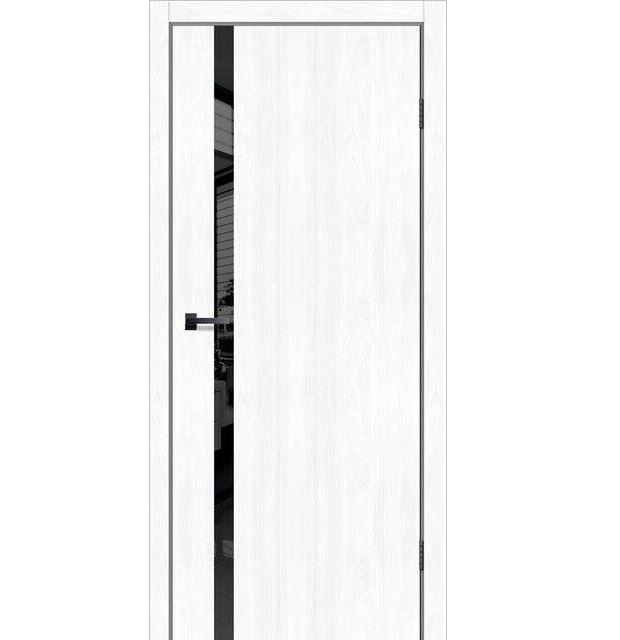 Двери межкомнатные Леадор Экспресс/ Leador Express Simpli loft SLD-03 Белый лен/ черное стекло