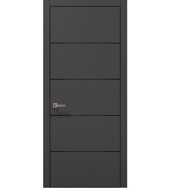 Двері міжкімнатні Папа Карло Plato PL-02 Темно-сірий супермат (глухі-щитові)