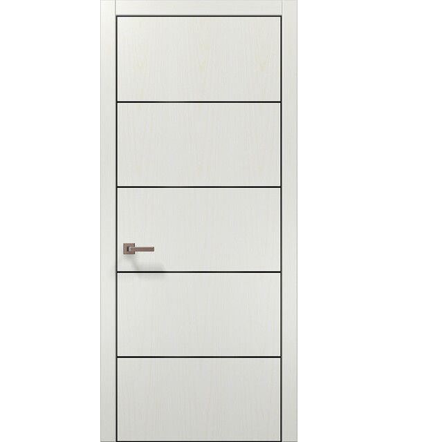 Двері міжкімнатні Папа Карло Plato PL-02 Ясен Білий ПП (глухі-щитові)