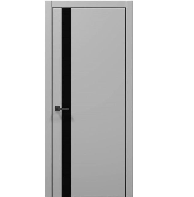 Двері міжкімнатні Папа Карло Plato PL-04 Сірий матовий ПВХ (глухі-щитові)