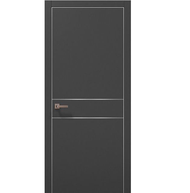 Двері міжкімнатні Папа Карло Plato PL-07 Темно-сірий супермат (глухі-щитові)