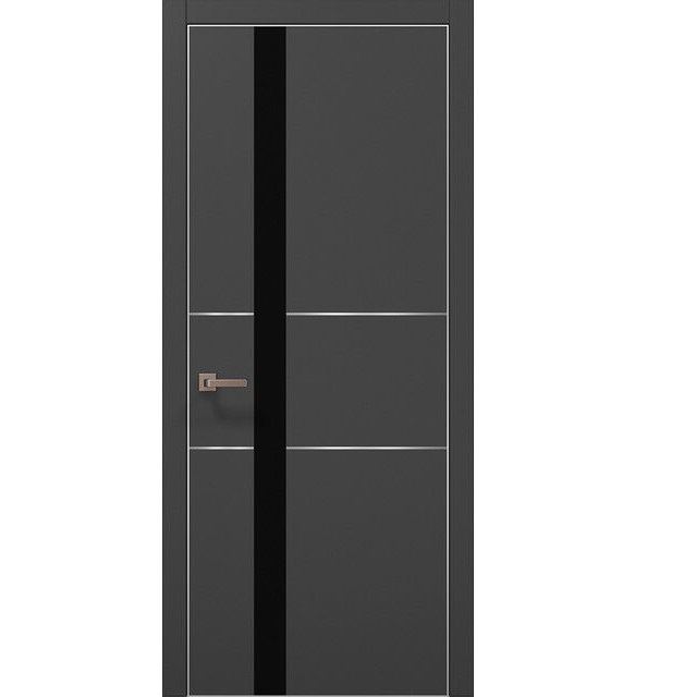 Двері міжкімнатні Папа Карло Plato PL-08 Темно-сірий супермат (глухі-щитові)