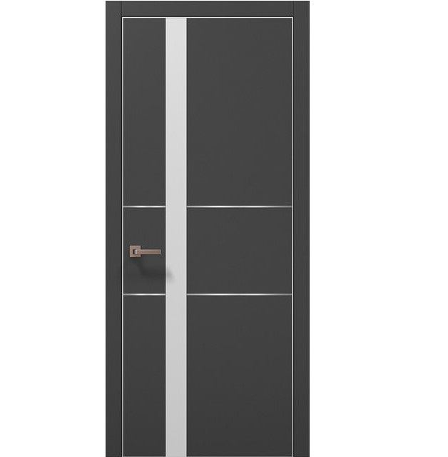 Двері міжкімнатні Папа Карло Plato PL-08 Темно-сірий супермат (глухі-щитові)