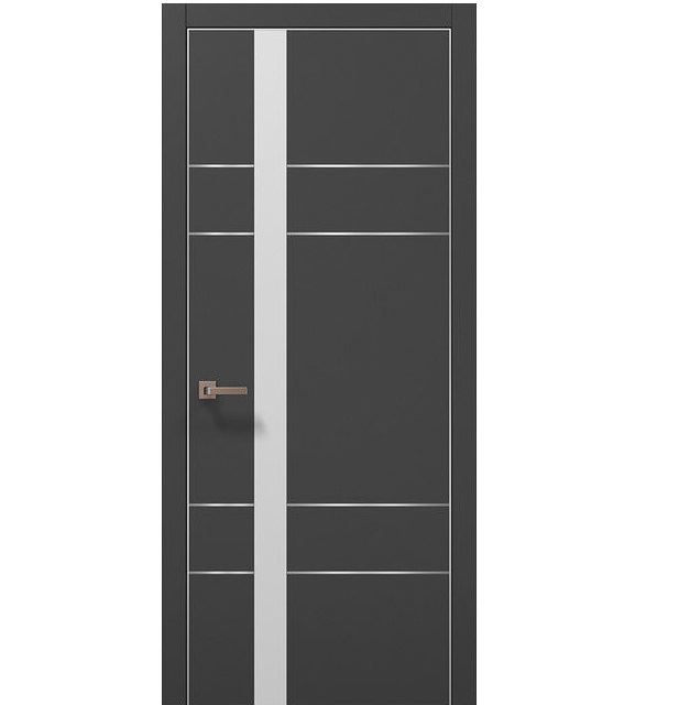 Двері міжкімнатні Папа Карло Plato PL-10 Темно-сірий супермат (глухі-щитові)