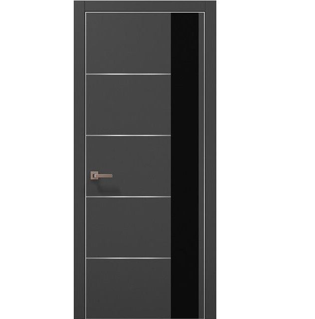 Двері міжкімнатні Папа Карло Plato PL-11 Темно-сірий супермат (глухі-щитові)