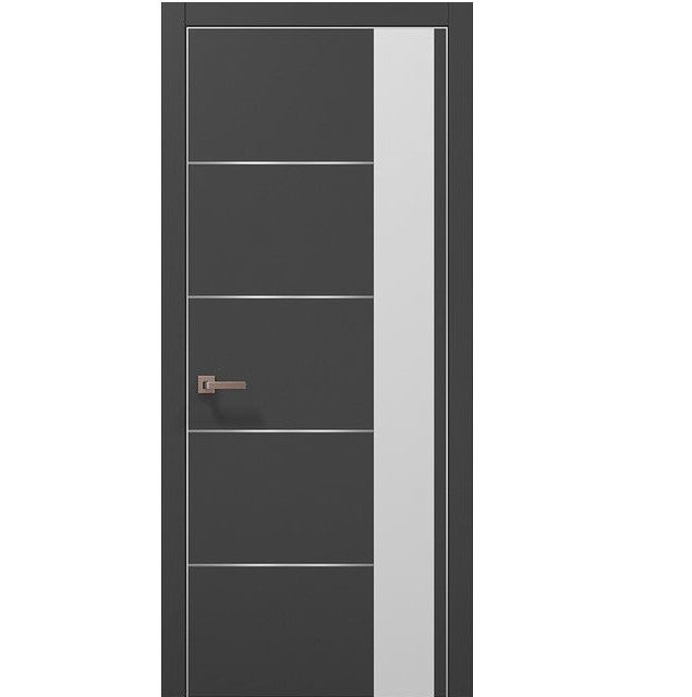 Двері міжкімнатні Папа Карло Plato PL-11 Темно-сірий супермат (глухі-щитові)