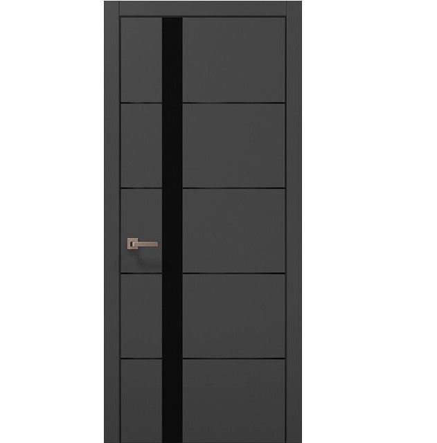 Двері міжкімнатні Папа Карло Plato PL-12 Темно-сірий супермат (глухі-щитові)