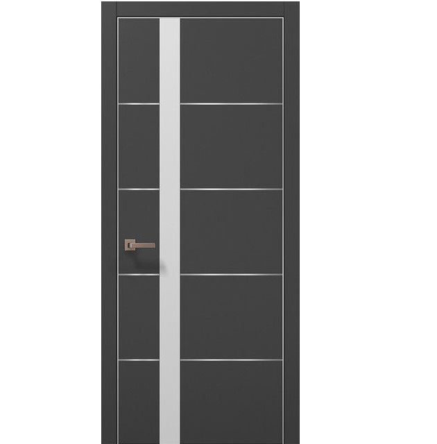 Двері міжкімнатні Папа Карло Plato PL-12 Темно-сірий супермат (глухі-щитові)
