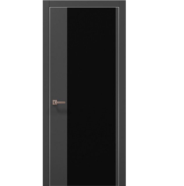 Двері міжкімнатні Папа Карло Plato PL-13 Темно-сірий супермат (глухі-щитові)