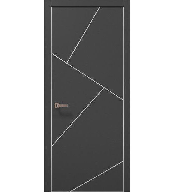 Двері міжкімнатні Папа Карло Plato PL-15 Темно-сірий супермат (глухі-щитові)