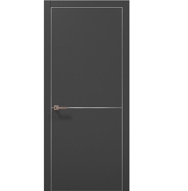 Двері міжкімнатні Папа Карло Plato PL-21 Темно-сірий супермат (глухі-щитові)