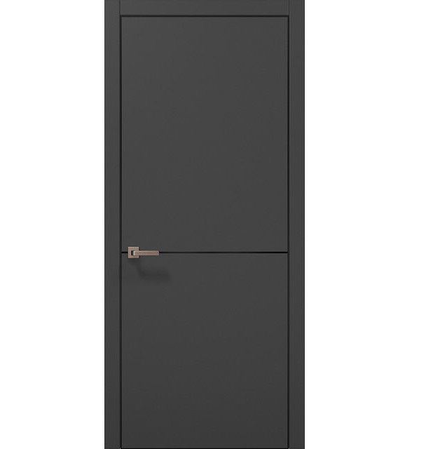 Двері міжкімнатні Папа Карло Plato PL-21 Темно-сірий супермат (глухі-щитові)