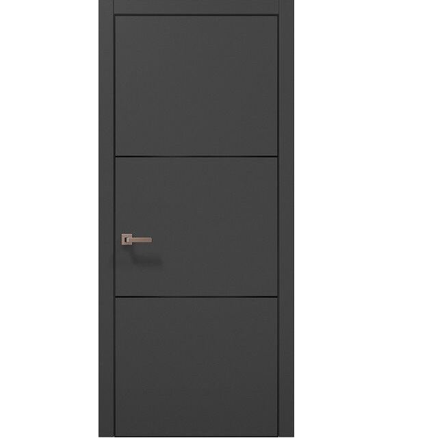 Двері міжкімнатні Папа Карло Plato PL-23 Темно-сірий супермат (глухі-щитові)