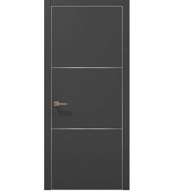 Двері міжкімнатні Папа Карло Plato PL-23 Темно-сірий супермат (глухі-щитові)