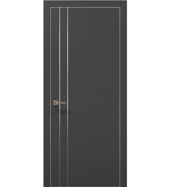 Двері міжкімнатні Папа Карло Plato PL-24 Темно-сірий супермат (глухі-щитові)