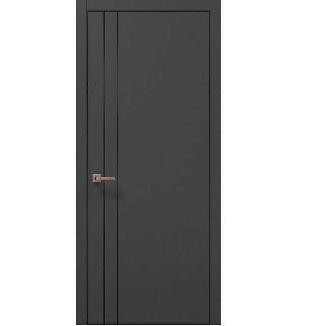 Двері міжкімнатні Папа Карло Plato PL-24 Темно-сірий супермат (глухі-щитові)