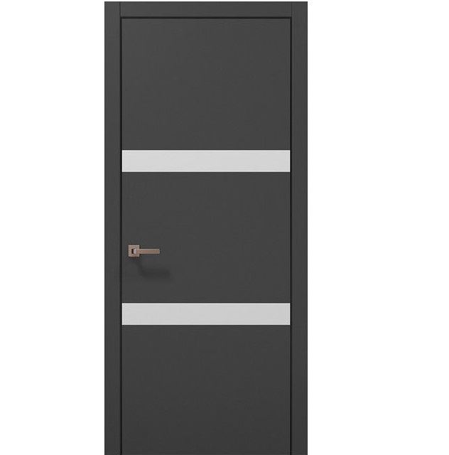 Двері міжкімнатні Папа Карло Plato PL-25 Темно-сірий супермат (глухі-щитові)