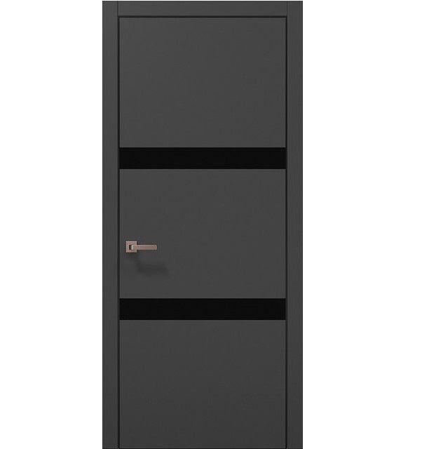 Двері міжкімнатні Папа Карло Plato PL-25 Темно-сірий супермат (глухі-щитові)