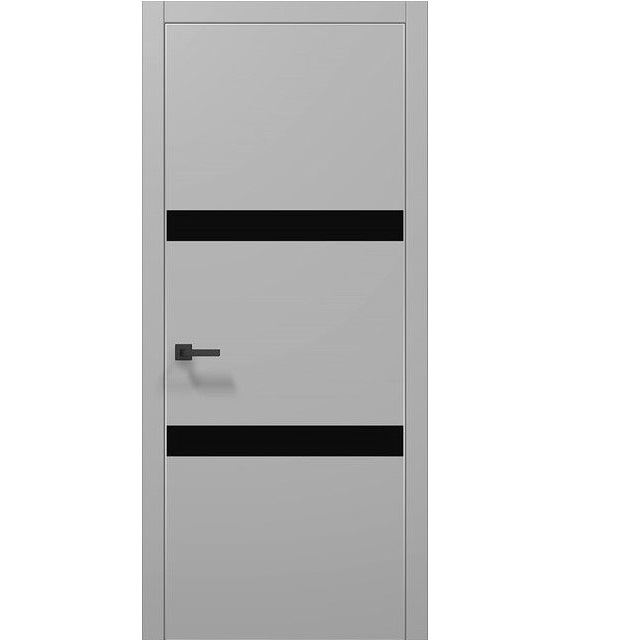 Двері міжкімнатні Папа Карло Plato PL-25 Сірий матовий ПВХ (глухі-щитові)