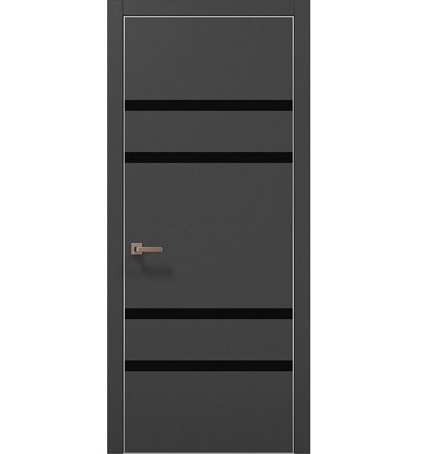Двері міжкімнатні Папа Карло Plato PL-27 Темно-сірий супермат (глухі-щитові)