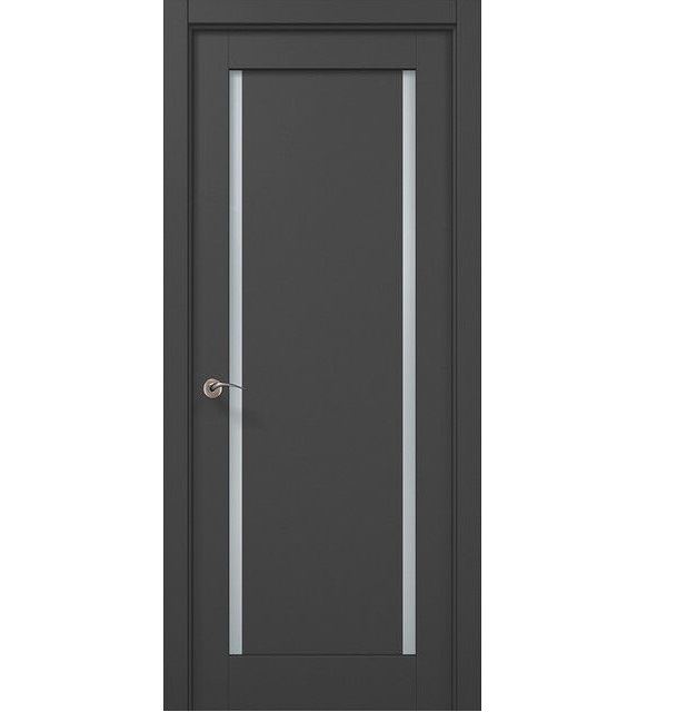 Двери межкомнатные Папа Карло Millenium ML-62 Темно-серый супермат, со стеклом сатин,