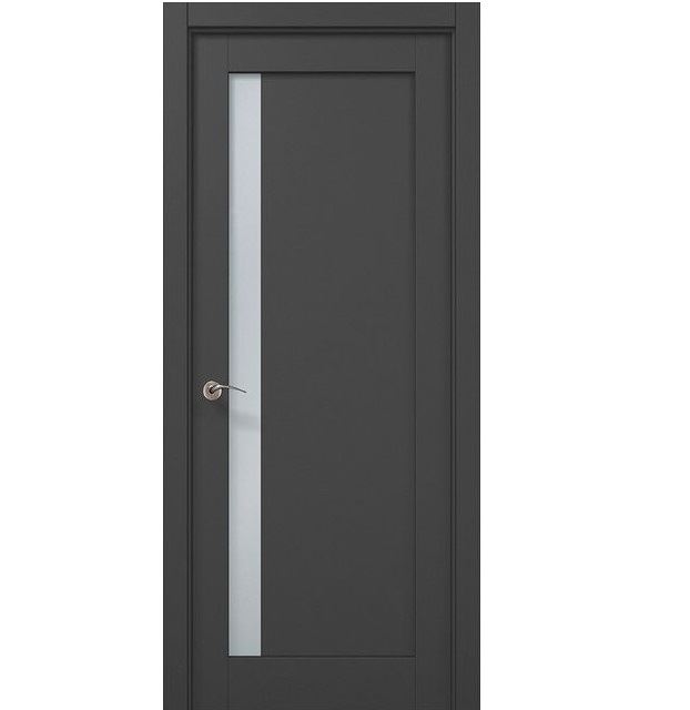 Двери межкомнатные Папа Карло Millenium ML-64 Темно-серый супермат, со стеклом сатин,
