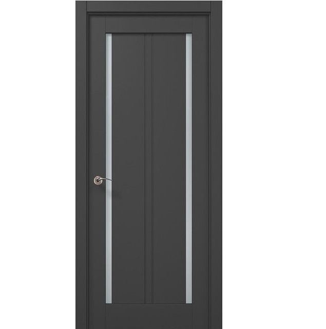 Двери межкомнатные Папа Карло Millenium ML-623 Темно-серый супермат, со стеклом сатин,