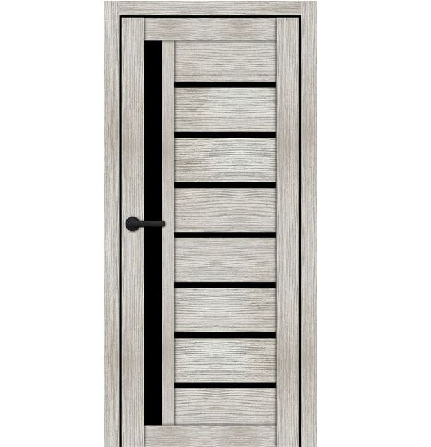 Двері міжкімнатні Portalino PL-ECO-01 Горна модрина ЕКО (з чорним склом)