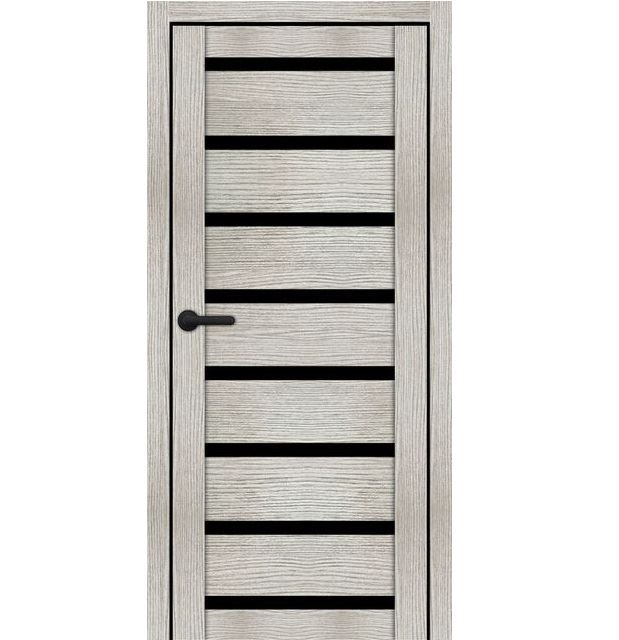 Двері міжкімнатні Portalino PL-ECO-03 Горна модрина ЕКО (з чорним склом)