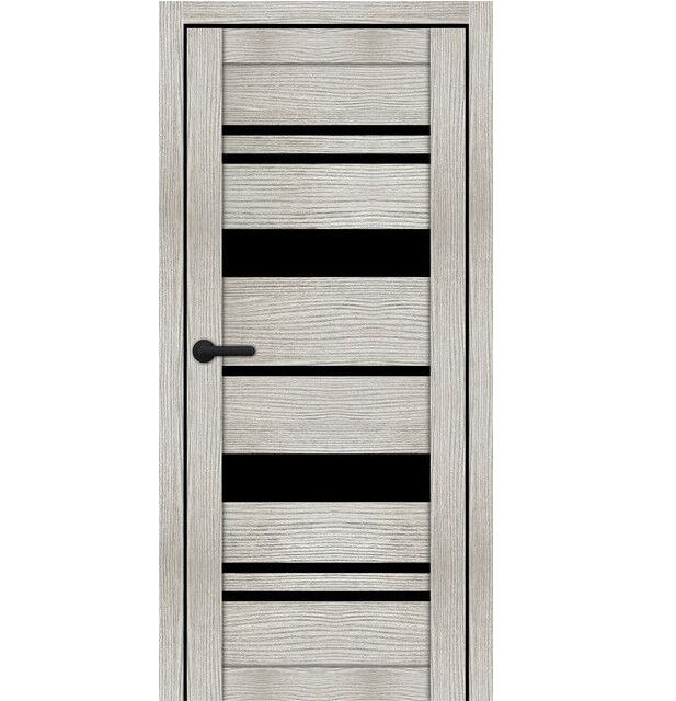 Двері міжкімнатні Portalino PL-ECO-04 Горна модрина ЕКО (з чорним склом)