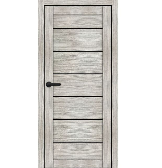 Двері міжкімнатні Portalino PL-ECO-08 Горна модрина ЕКО (з чорним склом)