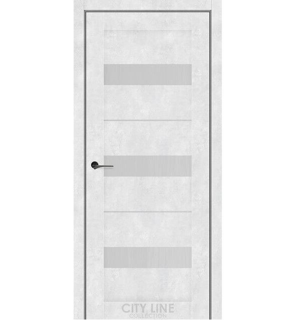 Міжкімнатні двері City Line ARION Бетон Сніжний ПВХ (зі склом сатин)