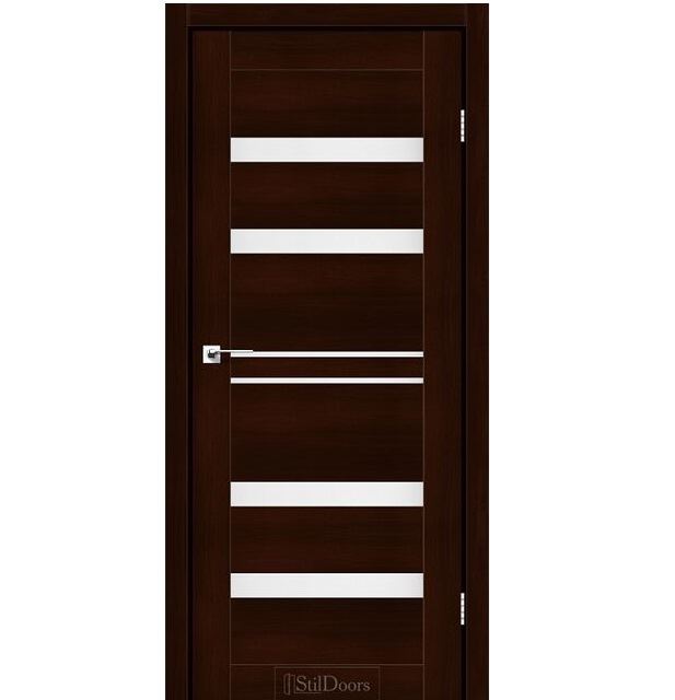 Двері міжкімнатні Стільдорс/ StilDoors CUBA - Каштан (зі склом сатин)