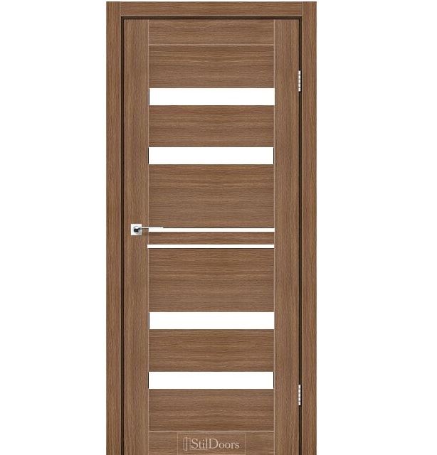 Двері міжкімнатні Стільдорс/ StilDoors CUBA - Горіх італійський (зі склом сатин)