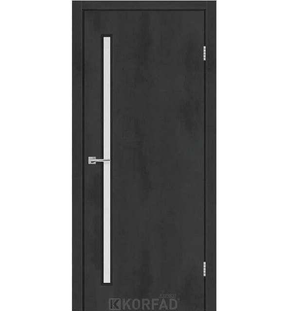 Двері міжкімнатні Korfad Express Corner Glass-03 Бетон графит (скло сатин)