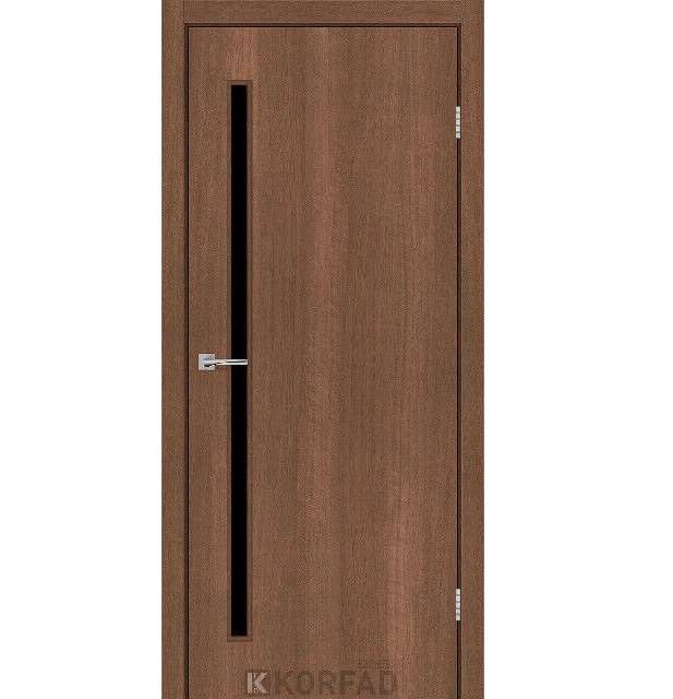 Двері міжкімнатні Korfad Express Corner Glass-03 Вільха гірська ( чорне скло)