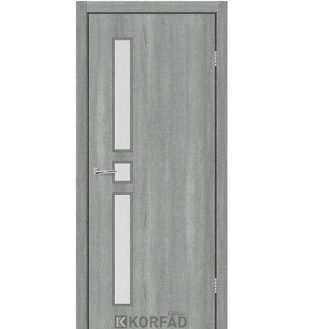 Двери межкомнатные Korfad Express Corner Glass-05 Ясень стальной (стекло сатин)