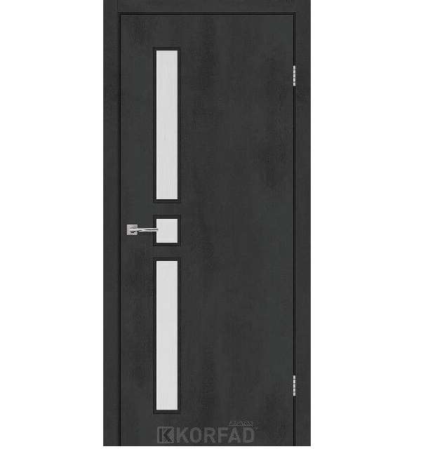 Двері міжкімнатні Korfad Express Corner Glass-05 Бетон графит (скло сатин)